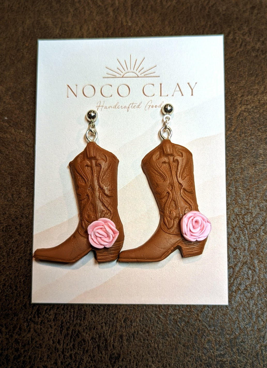 Pink Rose Cowboy Boot Dangle