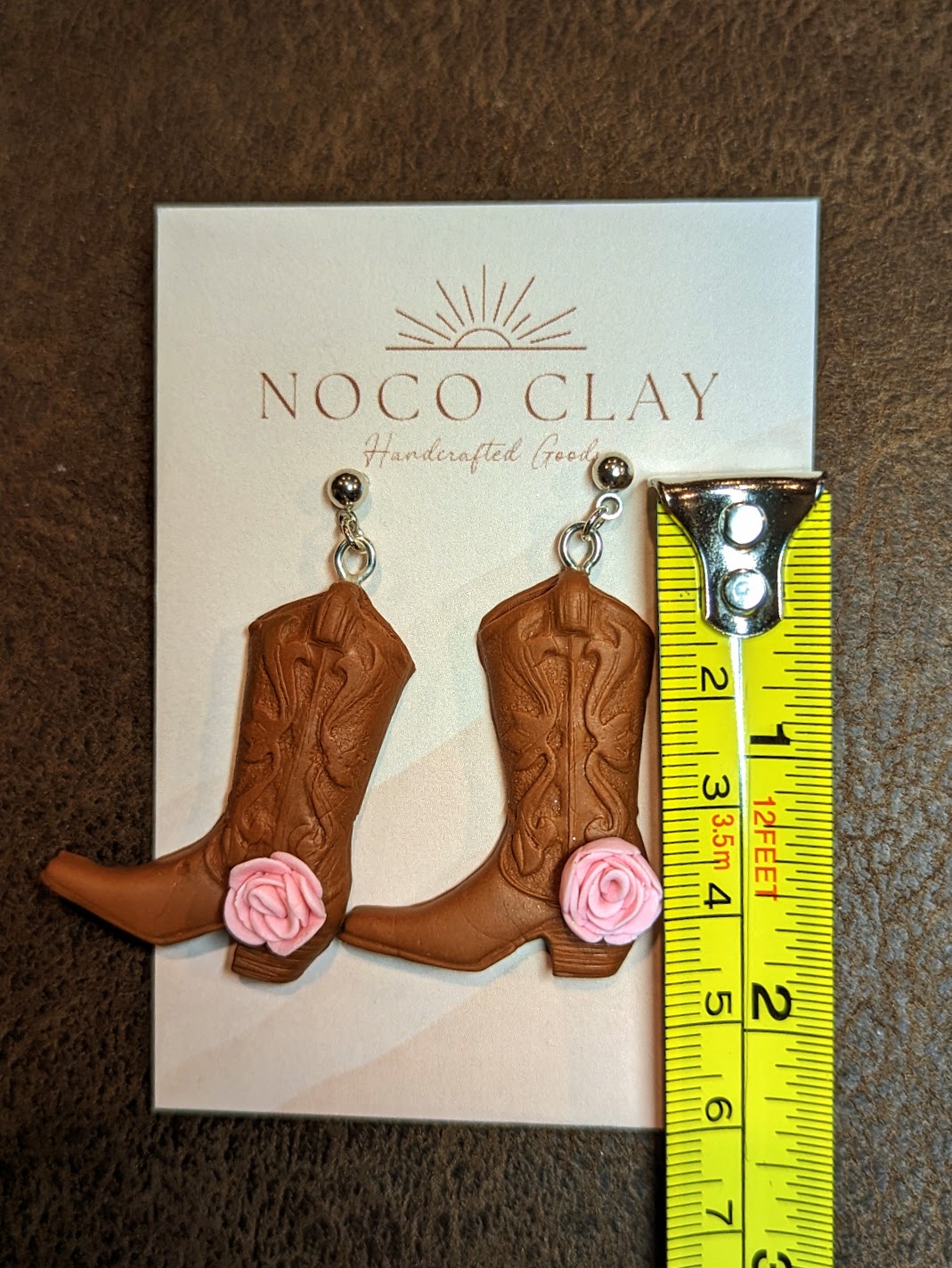 Pink Rose Cowboy Boot Dangle