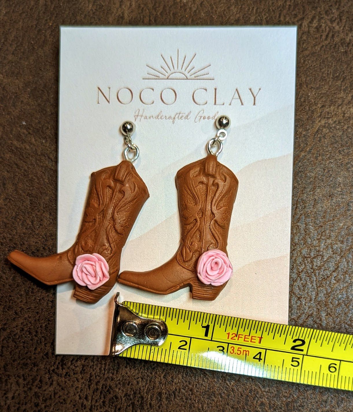 Pink Rose Cowboy Boot Dangle