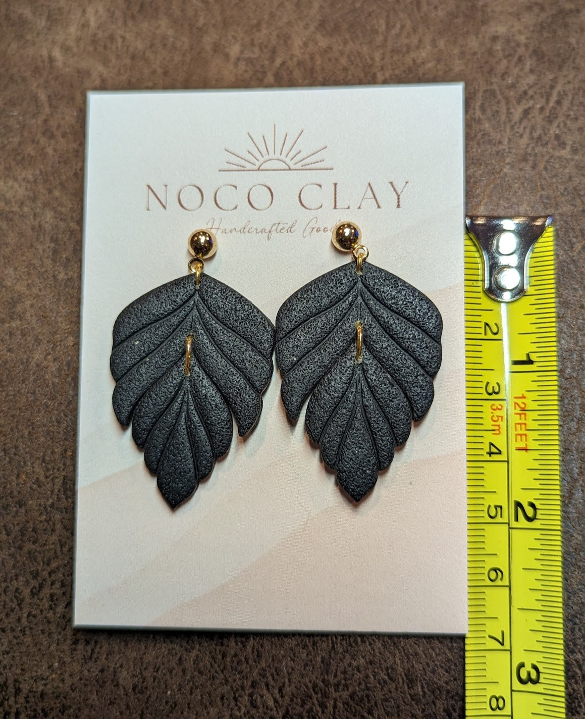 Black and Gold Leaf Dangle