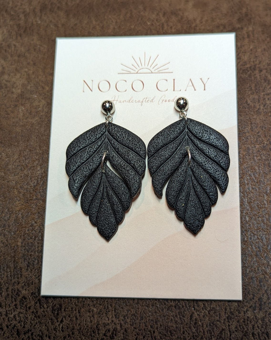 Black and Silver Leaf Dangle