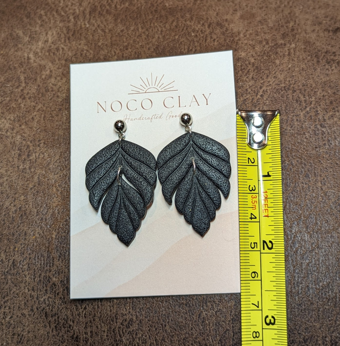 Black and Silver Leaf Dangle