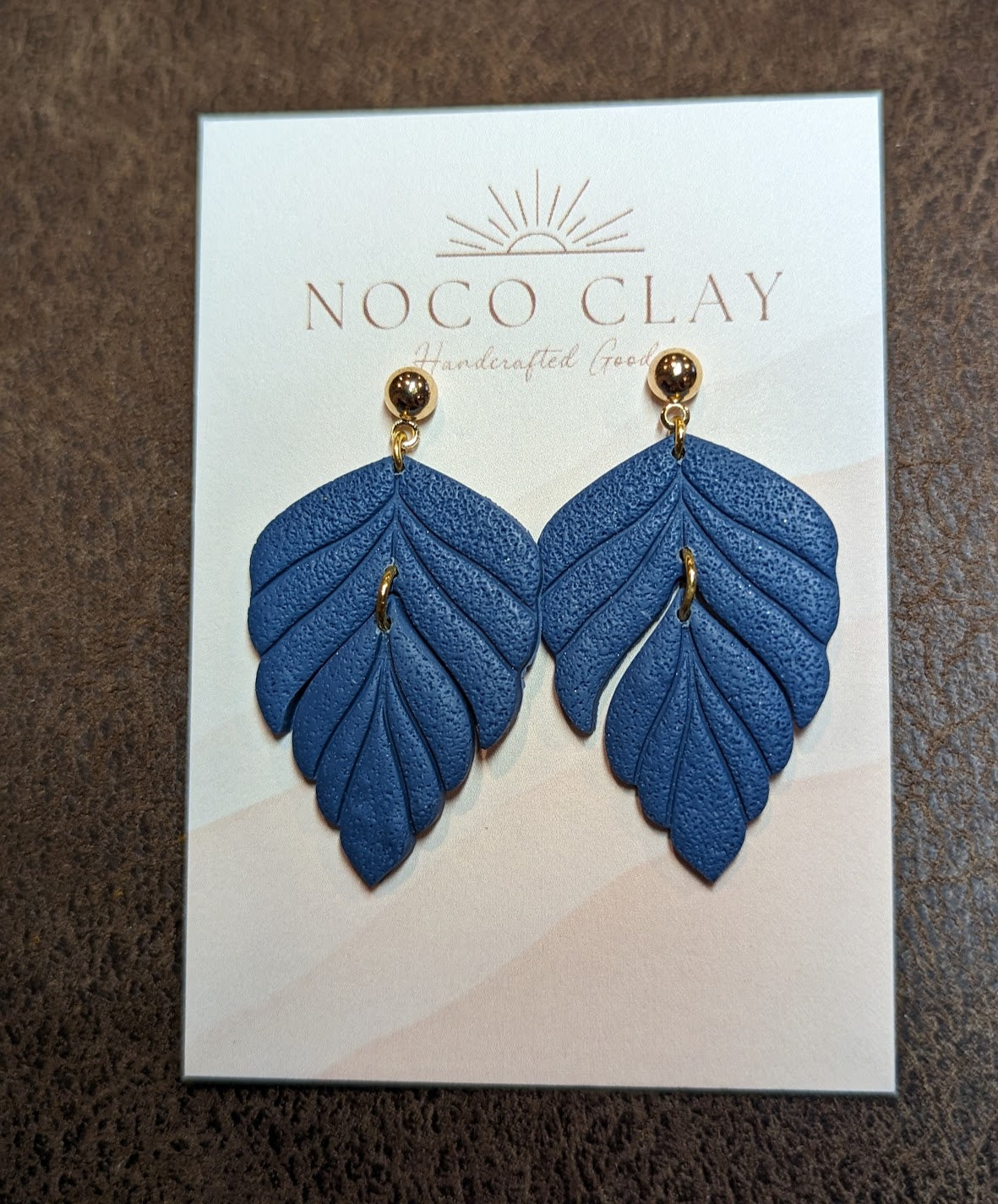 Navy Leaf Dangle