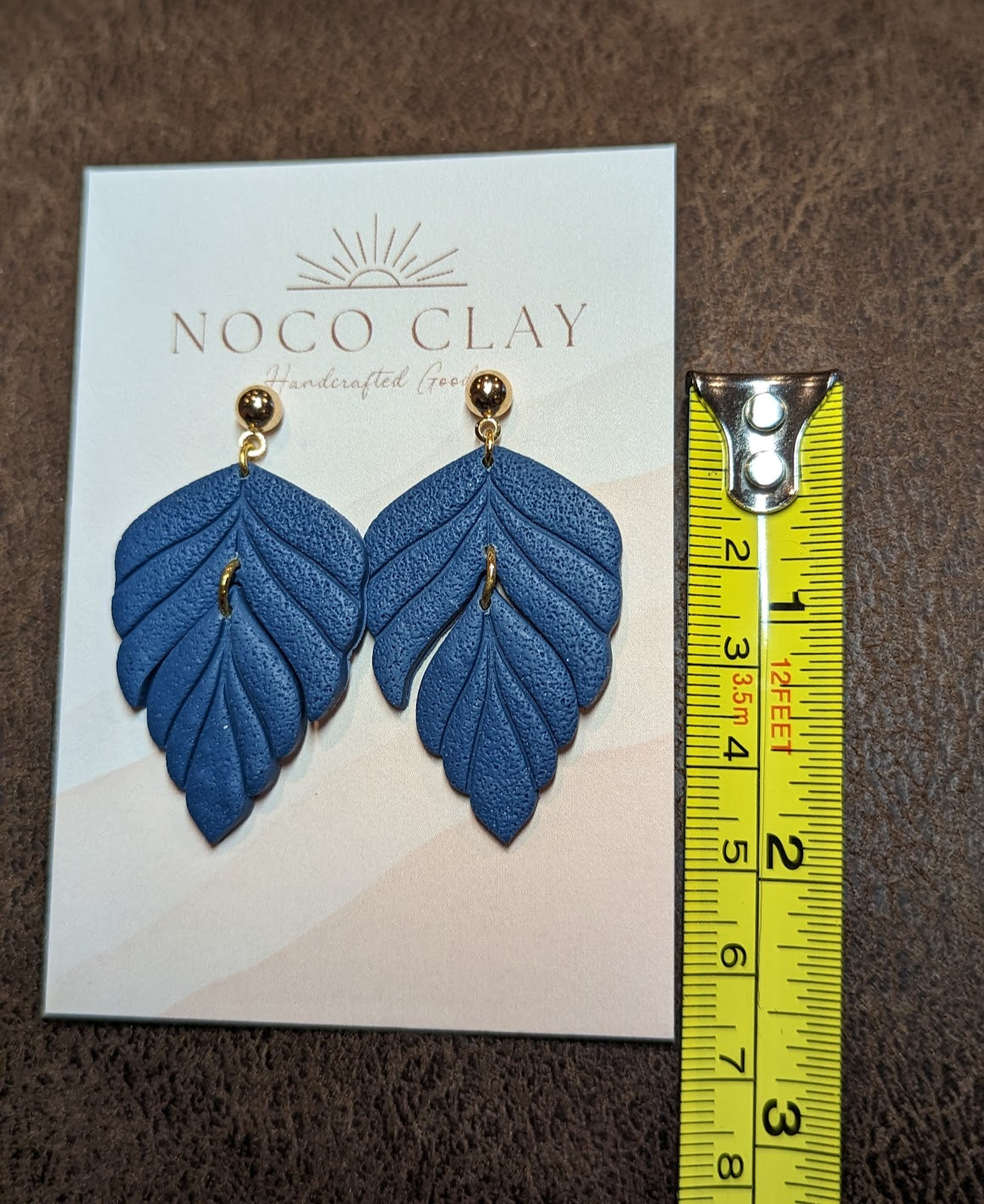 Navy Leaf Dangle