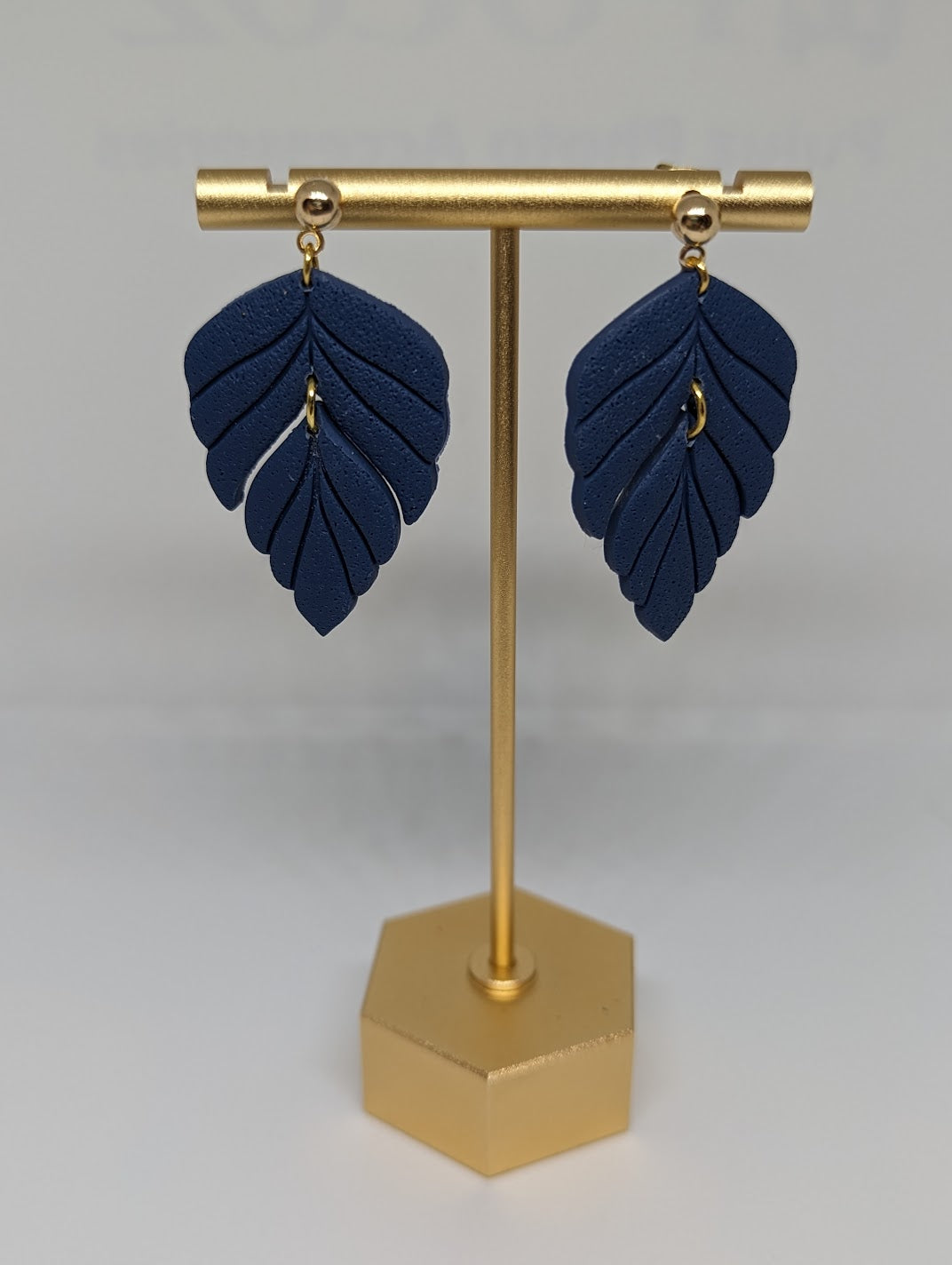 Navy Leaf Dangle