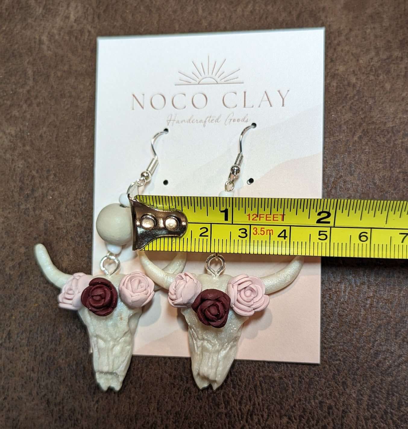 Rose Bead Skull Dangle