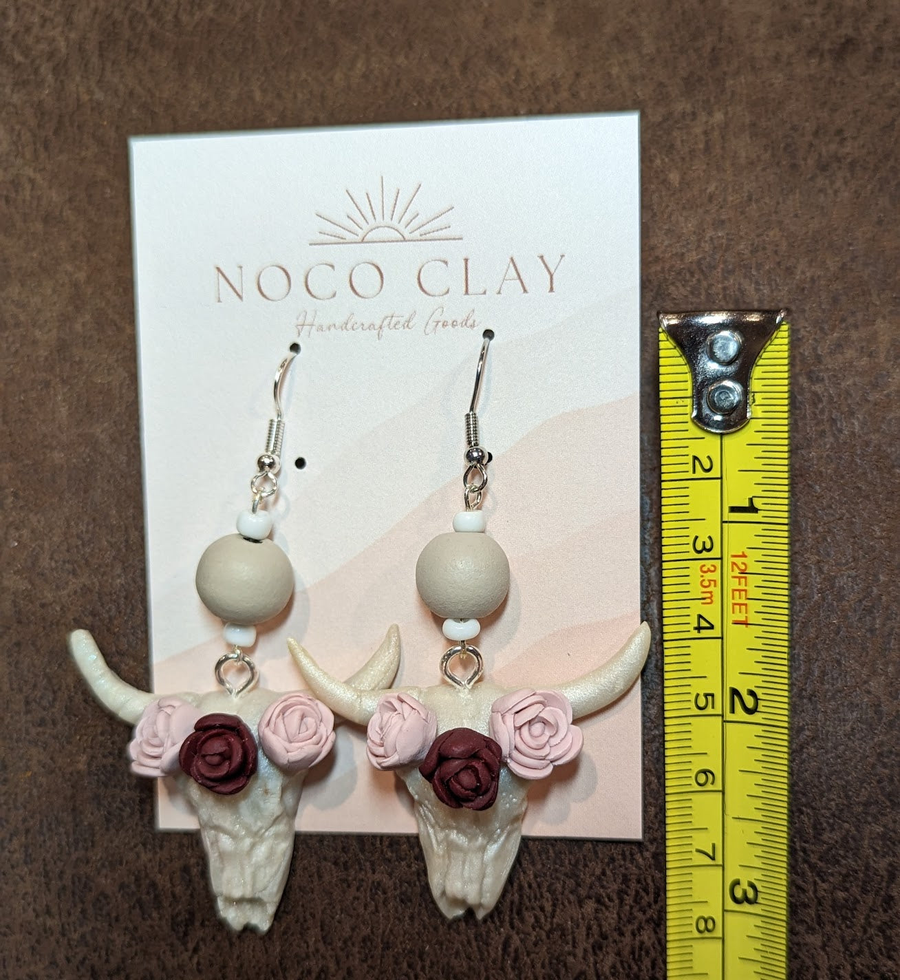 Rose Bead Skull Dangle